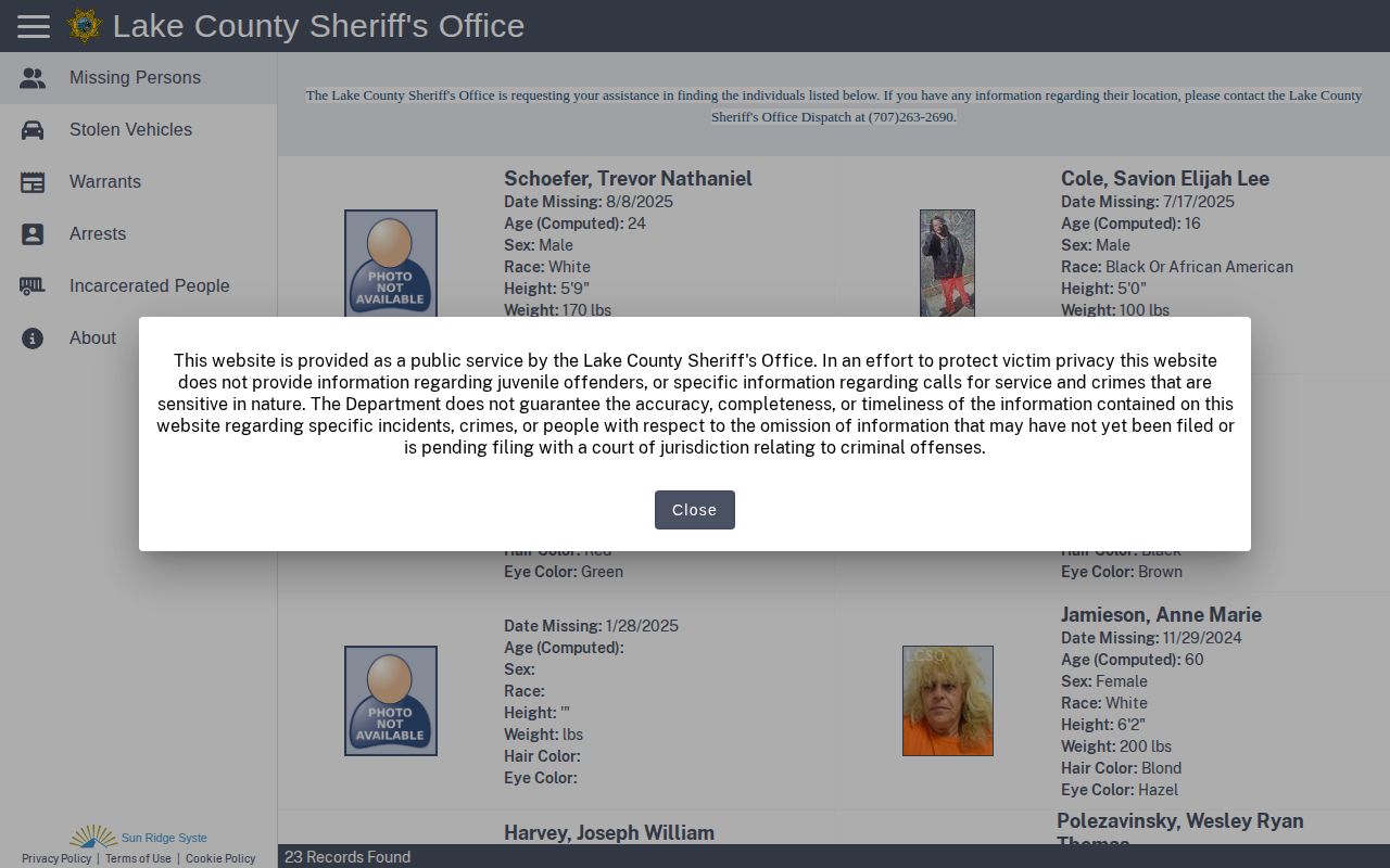 Lake County Citizen RIMS daily bulletin interface